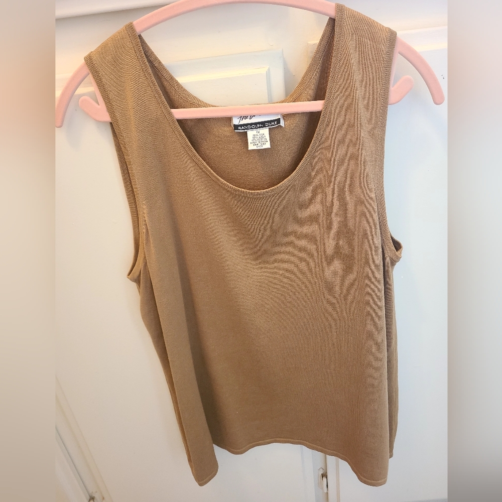 Beautiful Randolph Duke silk linen and cotton sleeveless top.